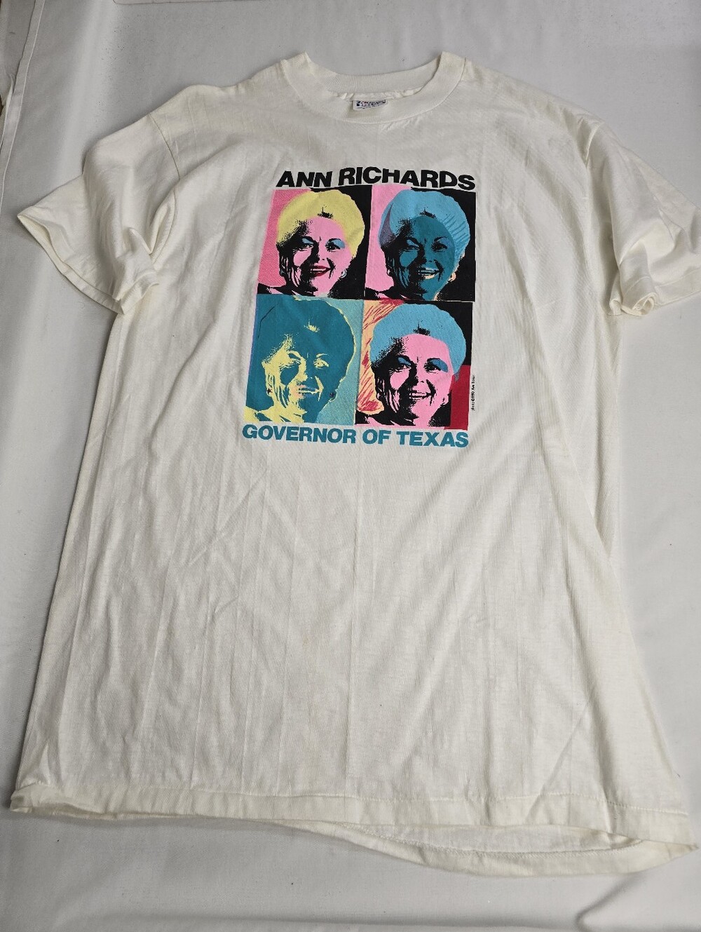 Vintage Ann Richards Governor Of Texas 1990 Tshirt Andy Warhol Style "Ann"dy